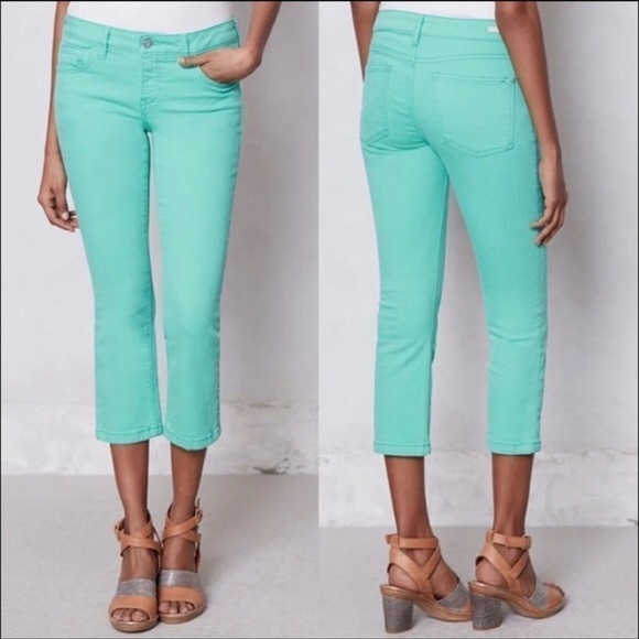 PILCRO and the letterpress jeans, light green, crop, stretch size 27, St Patty’s - Picture 1 of 12